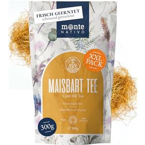Monte Nativo Tè di Barba di Mais Monte Nativo (300g) - Infusione di barba di mais essiccato delicatamente - 100% naturale e senza additivi - Tè alle erbe aromatico per un'infusione deliziosa