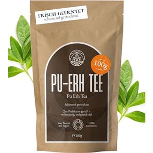 Monte Nativo Tè Pu Erh Monte Nativo (100g) - Foglie di Puerh delicatamente essiccato - Tè sfuso 100% naturale e senza additivi - Infuso aromatico per una deliziosa tisana