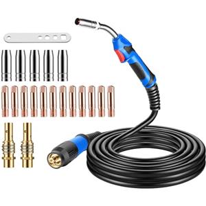 BOSYTRO Torcia di Saldatura MIG/MAG MB25KD 5m, Cannola Saldante con Attacco Euro, Kit 20 Parti Deteriorabili Incluse, 250A per Saldatura CO₂/Argon, Uso Officina e Industria