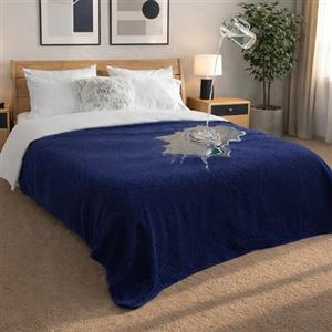 Dreamzie Coperta Impermeabile 152x203cm - Cerata Letto Matrimoniale Reversibile e Lavabile in Lavatrice in Pile Sherpa per Letto o Divano - Copridivano impermeabile per animali - Blu navy