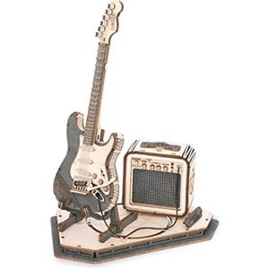 ROKR Puzzle 3D Legno per Bambini e Adulti Modellismo da Costruire Kit Modello Strumento Musicale Chitarra (Guitar)
