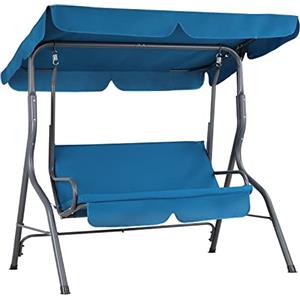 Casaria Dondolo Altalena da Giardino Hollywood 140x112x150cm 2 posti con Tettuccio Parasole Imbottito per Esterno