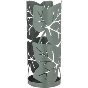 Baroni Home Portabicchieri Decorativo in Metallo con Motivo Foglia, Design Moderno per Tavola e Cucina, Contenitore per Bicchieri, Linea Edera, 8x8x20 cm