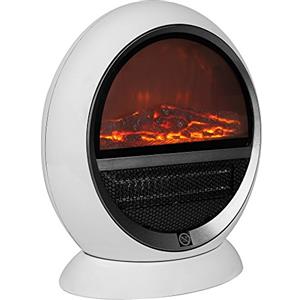 DEUBA® Camino Elettrico con Effetto Fiamma 1500W Ruotabile Termoventilatore Effetto Camino Portatile Caminetto Elettrico LED 2 Impostazioni di Calore