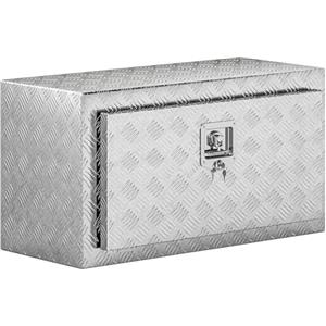 HOMCOM Cassetta degli Attrezzi in Alluminio con Serratura 2 Chiavi, Cassa Box Portautensili 96L, Resistente e Impermeabile, Scatola Portaoggetti per Pick-Up Camper Rimorchi, 76.2x35.5x40.6cm, Argento
