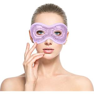 ACWOO - Maschera rinfrescante per gli occhi, per la terapia a freddo, per occhi gonfi e stanchi, occhiaie, emicranie (A-Lila)