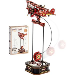 ROKR 3D Puzzle in Legno Aereo, Modellismo da costruire Adulti Capitano del cielo, Oscillazione Gravitazionale Decorazione, Regali per adulti e bambini, Sky Captain MCD01