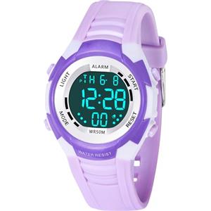 DTKID Orologio Digitale Bambino LED a 7 Colori, Orologio Bambino con Sveglia, Timer, Datario, Impermeabile Orologi per Bambini Sportivo da Esterno, per Ragazzi Ragazze e Adolescenti