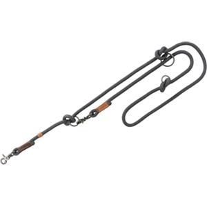 TRIXIE Guinzaglio per cani BE NORDIC V-Linea S - M, 2,00 m ø 8 mm in grigio scuro/marrone - guinzaglio regolabile con fascino nordico - per cani di piccola e media taglia - 17221