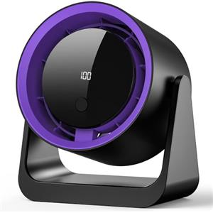 Fashioz Ventola da Tavolo, Ventilatore Usb del Vento 5 Livelli, Testa Girevole a 180° Ventola di Raffreddamento, Ventilatore Scrivania Silenzioso per Scrivania, Ufficio, Casa (Viola Nerastro)