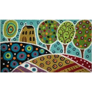 Baroni Home Zerbino da Esterno in Cocco con Base in PVC Antiscivolo, Zerbino Dipinto a Mano, Tappeto da Esterno in Fibra di Cocco Facile da Pulire e Ultraresistente, 70x40x2 cm, Paesaggio 3