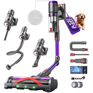 Circlio FURGO Flex V16 Aspirapolvere Senza Fili, 600W/58000Pa/75Min, Scopa Elettrica Senza Fili con Tubo Pieghevole, Tubo flessibile da 1 m, Spazzola per animali, Per Pavimenti/Tappeti