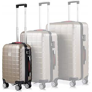 Monzana Valigia Rigida Trolley M Lucchetto di Sicurezza TSA Ruote Gommate Girevoli Champagne
