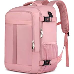 PUSLOM Zaino 40x30x20 per Ryanair Bagaglio a Mano per Wizzair Eurowings Zaino da Viaggio Aereo 24L Borsa da Cabina per Voli,14 Pollici Zaino Porta PC con Caricatore USB Zaino da Viaggio per Donna,Rosa