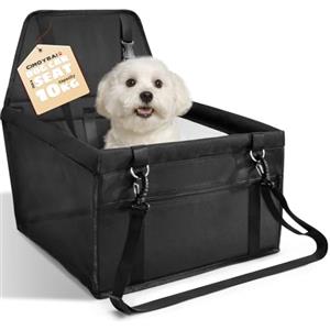 CIMOYBAI Seggiolino auto per cani molto stabile, seggiolino per cani di piccola e media taglia, Oxford, traspirante, lavabile, per sedile posteriore, pieghevole (Nero)