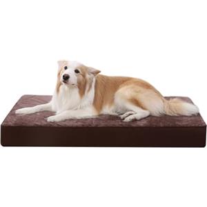 KSIIA Cuccia Cane Interno Taglia Grande, Sfoderabile e Lavabile, Ortopedico Divano per Cani, Letto per Cani, Base Antiscivolo, Marrone 119x73x9cm