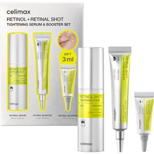 celimax Retinol + Retinal Shot Tightening Serum & Booster Set | Retinolo, Retinal E Peptidi Contro Rughe, Pori E Pelle Irregolare, Skincare Coreana, Confezione Regalo