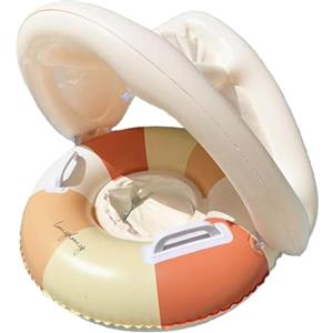 Yurosuis Salvagente Neonato con Parasole - Galleggiante per Piscina Bambini, Salvagente Gonfiabile per Bambini, Anello da Nuoto per Seggiolino di Sicurezza per 1-4 Anni