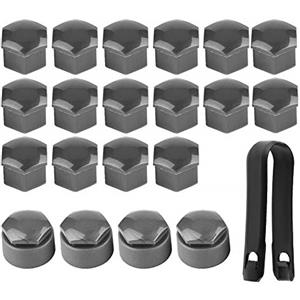 Akozon tappi bulloni + Protezione della vite Coperchio antifurto auto ruota 20pcs 17mm dado auto ruota(Grigio)