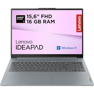 Lenovo IdeaPad Slim 3 Notebook 15.6'' FHD (1920x1080) AMD Ryzen 7, RAM 16GB, 512GB SSD, Windows 11 Home, WiFi 6, Laptop per Casa, Ufficio, Studio, Multitasking, Uso Quotidiano