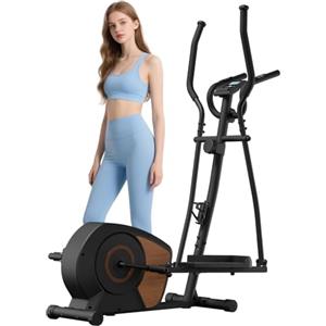 Aeriflo Ellittica da Casa Silenziosa, Aeriflo S100 Ellittica Magnetica con 16 Livelli di Resistenza, Volano 6kg, Salvaspazio, Bluetooth con App, Schermo LCD e Ruote di Trasporto per Allenamento Cardio