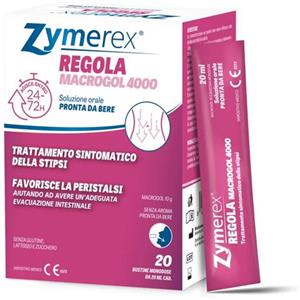 Zymerex Regola Macrogol 4000 - 20 Bustine da 20 ml per il Trattamento della Stipsi