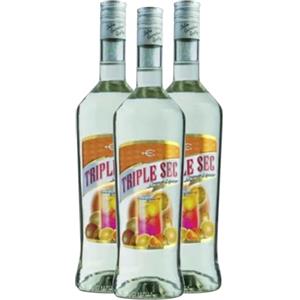 Generico Ciemme 3 Bottiglie Triple Sec Liquore all'Arancia, 30% Vol, Bottiglia da 1000 ml, Ideale per Cocktail Internazionali