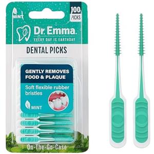 SLIAXINT 100x Scovolini Dentali menta Spazzolini Interdentali Stuzzicadenti plastica SOFT Toothpick Silicone Bastoncini Denti scovolino, per Pulire e Massaggiare la Bocca