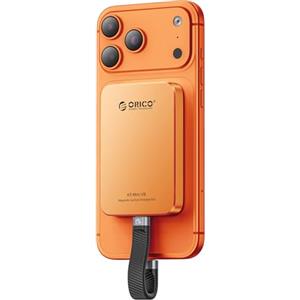 ORICO 1TB SSD esterno magnetico, in lega di alluminio, fino a 460MB/s, hard disk esterno ssd, espandi lo storage per iPhone 17 Pro Max, smartphone USB‑C - K5MINI Arancione Cosmico