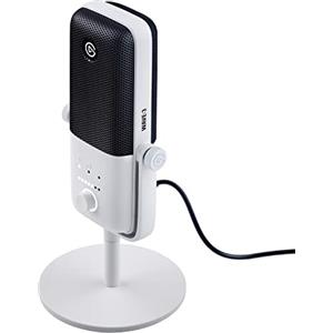 Elgato Wave:3 White, microfono condensatore USB premium per streaming, podcast, gaming e home office, software di mixaggio gratis, plug-in per effetti audio, anti-distorsione, plug 'n play, Mac, PC