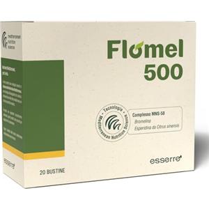 Esserre Flomel 500 Integratore Alimentare con Bromelina Drenante per Gambe Leggere e Microcircolo Senza Glutine e Senza Lattosio Adatto ai Vegani 20 Bustine da 3g