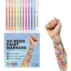 Generico Pennarelli per truccabimbi da 12 pezzi - Kit per trucco temporaneo | Strumenti per disegnare il viso per feste, Halloween, Natale, artigianato fai-da-te, attività domestiche, disegno e colorazione del
