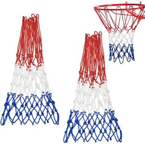 HAPZUR Rete da Basket 2 Pezzi, Professionale per Canestro Esterno & Interno, Anti-Strappo, Resistente Intemperie, 12 Anelli Ricambio Anti-Frusta