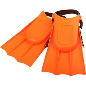 Garpotic Pinne da nuoto regolabili per bambini, con tacco aperto, design in PVC, fondo antiscivolo, forma aerodinamica, diversi colori, 14-185 cm, per snorkeling e immersioni in piscina (arancione)