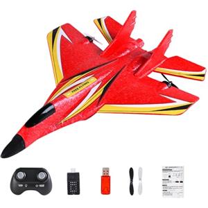 Generico Aereo Remoto - Aerei RC Con Colorate A LED, Giocattolo Volante RC Impermeabile Da 2,4 GHZ, Ugello In Silicone Anti-collisione, Motore Doppio Motore, Giocattolo Aereo Educativo All'aperto Per Bamb