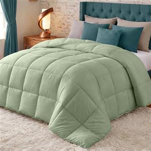 Utopia Bedding Piumone 200 x 200 cm 370 gsm, Piumino Una Piazza e Mezza, Piumino Letto Una Piazza e Mezza, Trapunta Una 100% Microfibra (Verde Salvia)