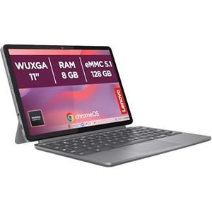 Lenovo Duet Chromebook 11" WUXGA IPS (1920x1200), MediaTek Kompanio 838, RAM 8GB, Memoria 128GB, Schermo Touch, Chrome OS, Folio Stand e Tastiera inclusi - Luna Grey