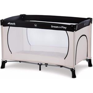 hauck Lettino da Viaggio Dream N Play Plus - Culla Neonato fino a 15kg - Letto Pieghevole 60x120cm - Box Bambini con Uscita Laterale - Borsa Inclusa - Beige, Nero