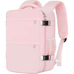 Cmezevi Zaino da Viaggio 24L 40x30x20 cm - Bagaglio a Mano Cabina per Ryanair, EasyJet - Zaino Porta PC 15,6", Leggero - Rosa