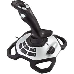 Logitech G Extreme 3D PRO Joystick, Controllo Timone a Rotazione, 12 Pulsanti ‎Programmabili, Comando Hat Switch a 8 Direzioni, Base Stabile Robusta, Tiro Rapido, ‎Connessione USB, PC - Nero/Argento