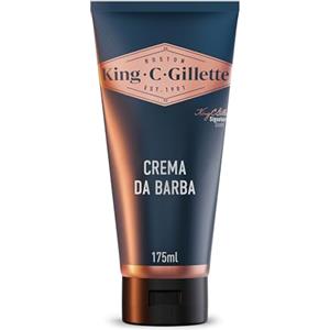 King C. Gillette Originale Crema da Barba Uomo Idratante, 175ml, Cura Barba Uomo, per Pelli Sensibili e una Rasatura di Livello Professionale, Idea Regalo Uomo