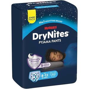 Huggies Drynites Pannolini, 8-13 anni (30-48 Kg), Mutandine assorbenti, 4 confezioni da 13 pz, totale 52 pz