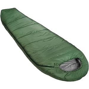 Amazon Basics Sacco a Pelo per Campeggio ed Escursioni con Clima Freddo, Leggero, a Mummia, Verde Oliva