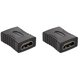 Amazon Basics Accoppiatore HDMI (confezione da 2), 29 x 22 mm, Nero