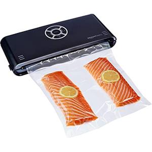 Amazon Basics Macchina sigillatrice per sottovuoto, Larghezza di sigillatura 30 cm,10 sacchetti per sottovuoto inclusi, Nero
