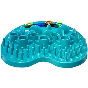 Amazon Basics Distributore di crocchette interattivo, per animali domestici, blu