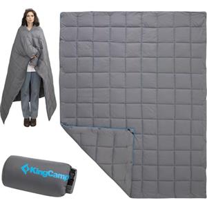 KingCamp Coperta da campeggio leggera per esterni, coperta da viaggio multifunzionale calda, coperta per dormire ultraleggera con bottone a pressione, trapunta per picnic, spiaggia, campeggio,