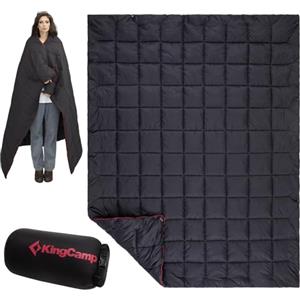 KingCamp Coperta da campeggio leggera per esterni, coperta da viaggio multifunzionale calda, coperta per dormire ultraleggera con bottone a pressione, trapunta per picnic, spiaggia, campeggio,