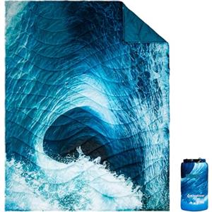 KingCamp Coperta da Campeggio Ultraleggera e Impermeabile,200 x 145 cm,Indossabili,Coperta Termica da Viaggio Ripiegabile per Picnic all'aperto,Spiaggia,Escursionismo,Auto,Interni,Onde Oceaniche