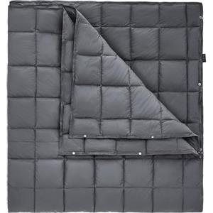 KingCamp Coperta termica ultra leggera multifunzionale calda per viaggi all'aperto con bottoni a pressione, coperta leggera per escursionismo, picnic, casa,
